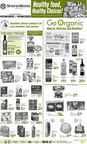 Supermarkets offers | Healthy & Organic Fair in Sheng Siong | 05/08/2022 - 18/08/2022