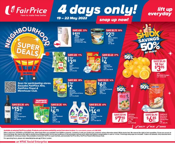 Supermarkets offers | 4 Days Only in FairPrice | 19/05/2022 - 22/05/2022