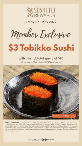 Restaurants offers | Sushi Tei Promotion! in Sushi Tei | 29/04/2022 - 31/05/2022