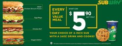 Restaurants offers in the Subway catalogue ( Expires tomorrow)