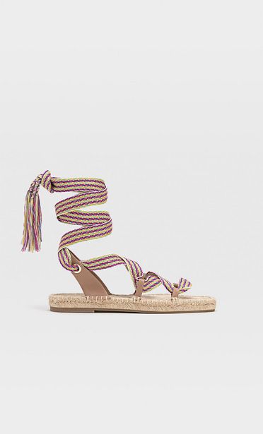 Multi-strap jute sandals offers at S$ 45.99