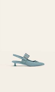 Heeled denim shoes with buckle offers at S$ 39.99 in Stradivarius
