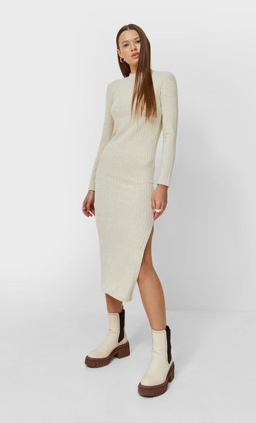 Soft-touch ribbed midi dress offers at S$ 19.99