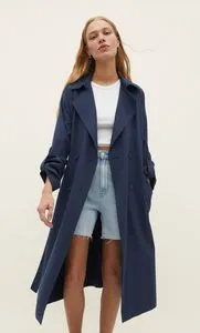 Long flowing trench coat offers at S$ 49.99 in Stradivarius