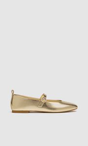 Gold ballet flats offers at S$ 25.99 in Stradivarius