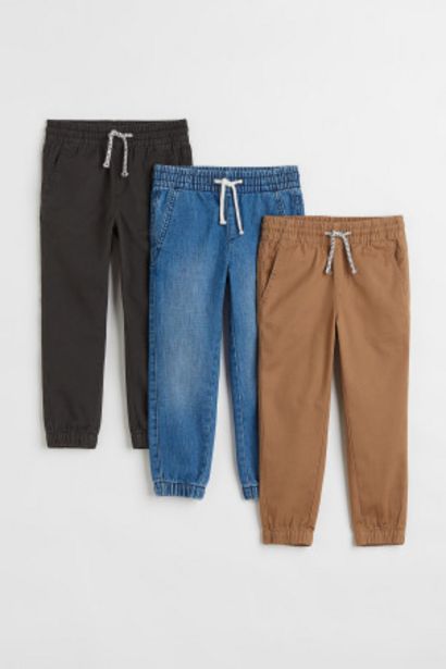 3-pack twill joggers offers at S$ 49.95 in H&M
