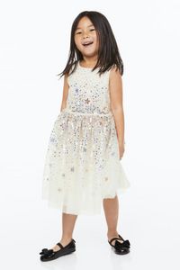 Sequined tulle dress offers at S$ 49.95 in H&M