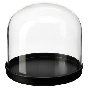 Glass dome with base offers at S$ 11.9 in IKEA
