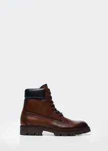 Lace-up leather boots offers at S$ 199.9 in HE by Mango