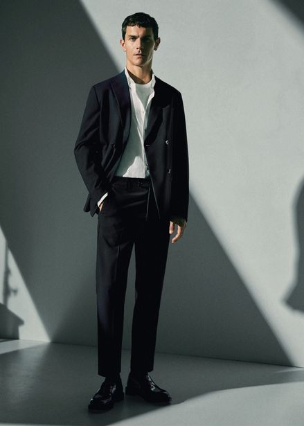 Slim fit suit trousers offers at S$ 99.9 in HE by Mango