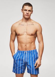 Striped swimming trunks offers at S$ 45.9 in HE by Mango