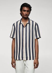 Short sleeve striped shirt offers at S$ 59.9 in HE by Mango