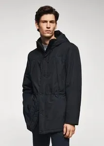 Water-repellent padded parka offers at S$ 179.9 in HE by Mango