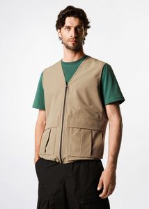 Waterproof multi-pocket vest offers at S$ 79.9 in HE by Mango