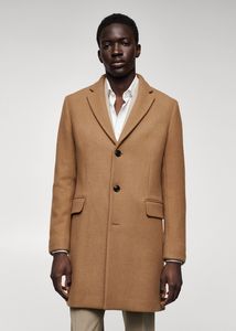 Long recycled wool coat offers at S$ 139.9 in HE by Mango