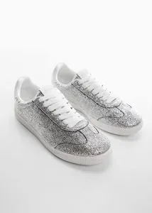 Lace glitter sneakers offers at S$ 59.9 in Mango