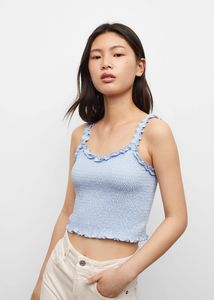Honeycomb cotton top offers at S$ 14.9 in Mango
