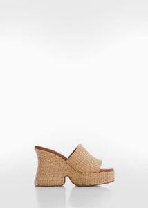 Natural fibre wedge sandals offers at S$ 169.9 in Mango