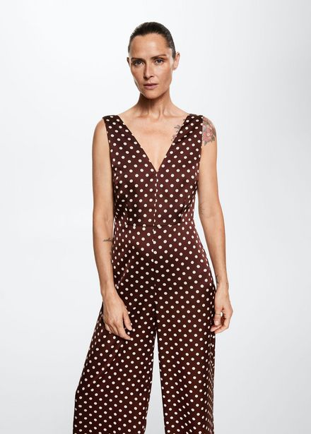 Polka-dot print jumpsuit offers at S$ 59.9 in Mango