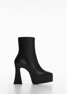 Platform leather ankle boots offers at S$ 169.9 in Mango