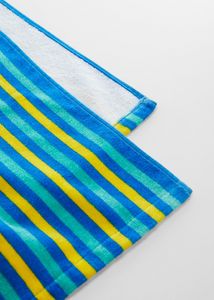 Multi-coloured striped beach towel offers at S$ 59.9 in Mango