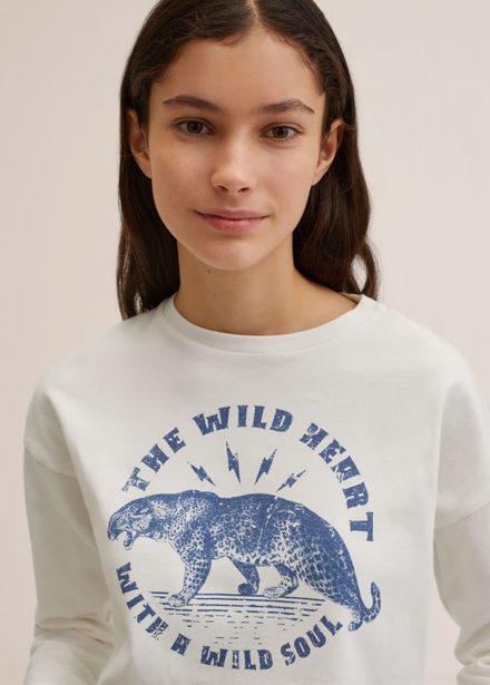 Printed long sleeve t-shirt offers at S$ 19.9 in Mango