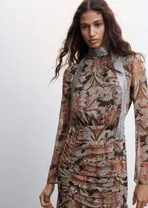 Paisley print dress offers at S$ 119.9 in Mango