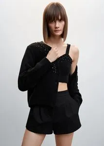 Knitted cardigan with metallic details   offers at S$ 59.9 in Mango