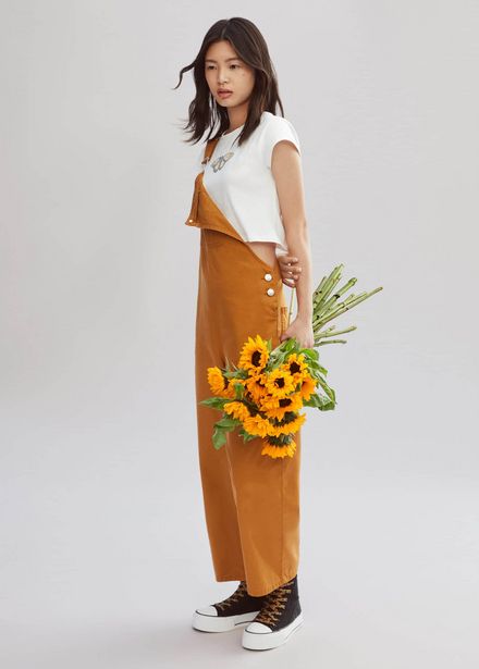 Denim culotte dungarees offers at S$ 45.9 in Mango