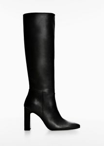 Leather boots with tall leg offers at S$ 199.9 in Mango