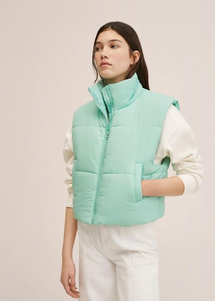 Cropped padded vest offers at S$ 39.9 in Mango