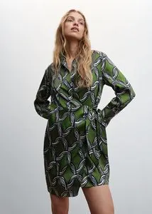 Chain print dress offers at S$ 65.9 in Mango