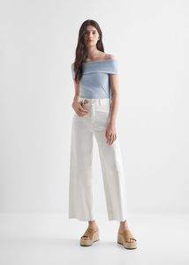 Ribbed crop top offers at S$ 19.9 in Mango