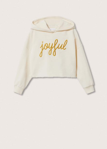 Embroidered message sweatshirt offers at S$ 19.9 in Mango Kids