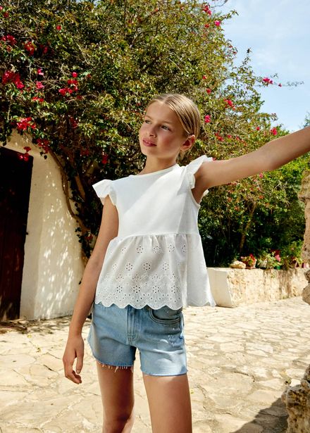 Decorative ripped denim shorts offers at S$ 12.9 in Mango Kids