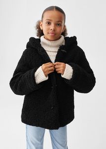 Shearling-effect hooded coat offers at S$ 59.9 in Mango Kids