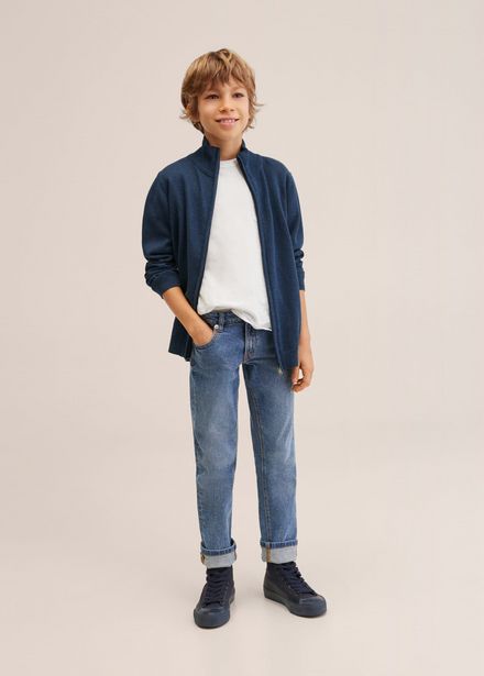 Zipped cotton cardigan offers at S$ 29.9 in Mango Kids