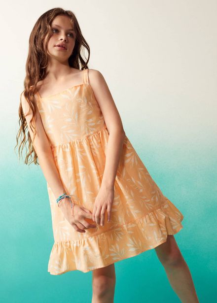 Leaf print dress offers at S$ 45.9 in Mango Kids