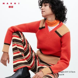 MARNI Popcorn Knitted Long Sleeve V Neck Sweater offers at S$ 39.9 in Uniqlo