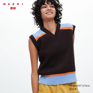 MARNI Popcorn Knitted V Neck Vest offers at S$ 29.9 in Uniqlo