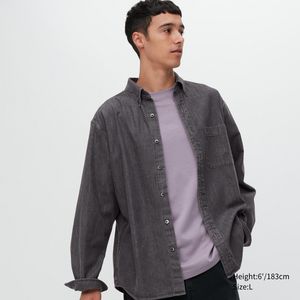 Denim Regular Fit Long Sleeve Shirt offers at S$ 29.9 in Uniqlo