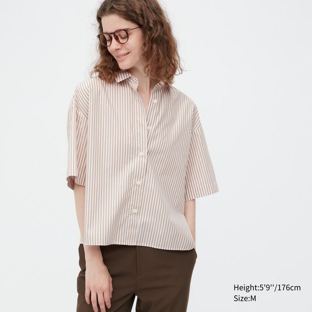 Cotton Striped Half Sleeve Shirt offers at S$ 19.9 in Uniqlo