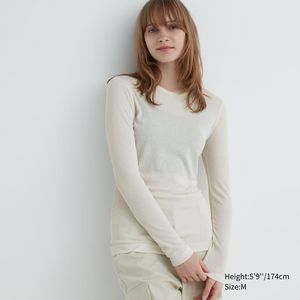 Sheer Jersey Crew Neck Long Sleeve T-Shirt offers at S$ 14.9 in Uniqlo