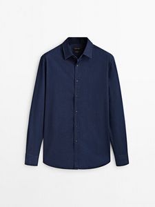 Regular Fit 100% Cotton Denim Shirt offers at S$ 95 in Massimo Dutti