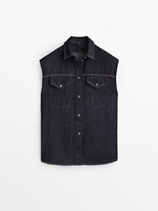 Sleeveless Denim Shirt offers at S$ 139 in Massimo Dutti