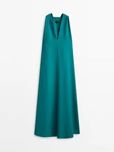 Midi Dress With Criss-Cross Detail At The Back offers at S$ 225 in Massimo Dutti