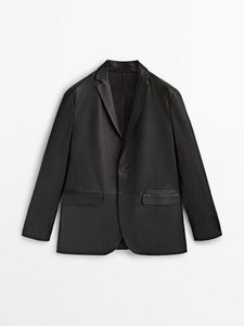 Black Leather Blazer - Studio offers at S$ 895 in Massimo Dutti