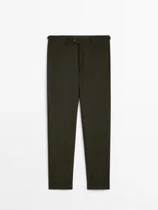Smart Trousers In A Bi-Stretch Cotton Blend offers at S$ 179 in Massimo Dutti