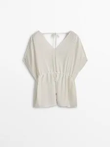 Pleated Kaftan-Style Blouse offers at S$ 199 in Massimo Dutti