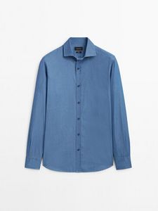 Slim Fit Bleach Wash Denim Shirt offers at S$ 99 in Massimo Dutti